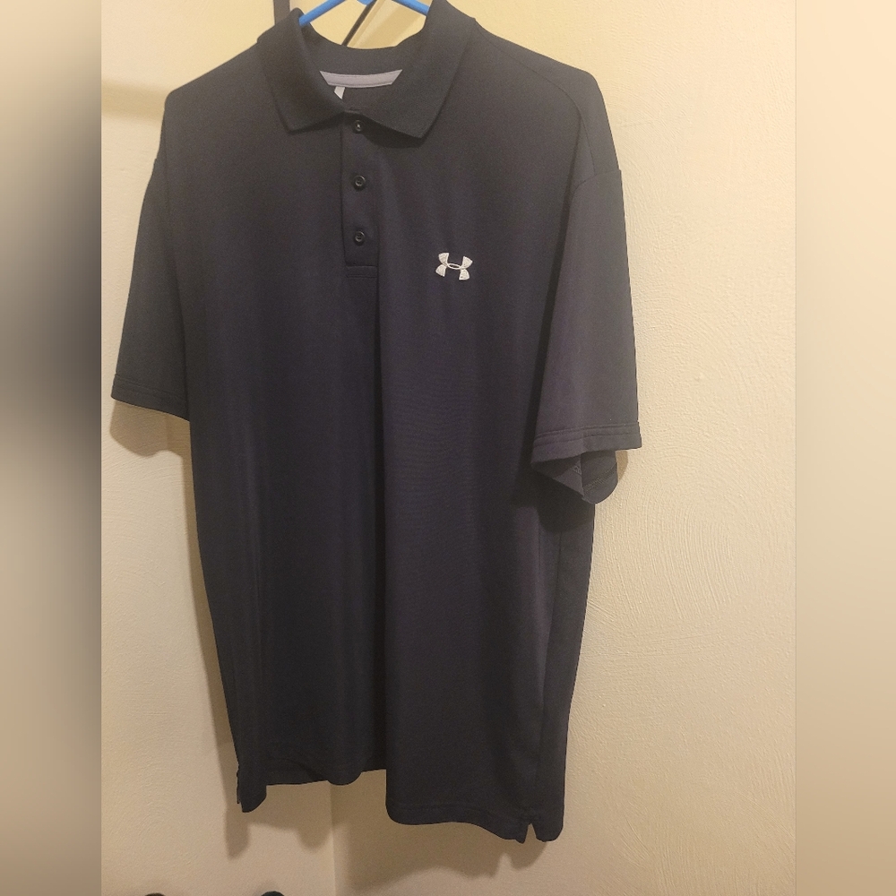 Mens Under Armour Black Polo Shirt XL